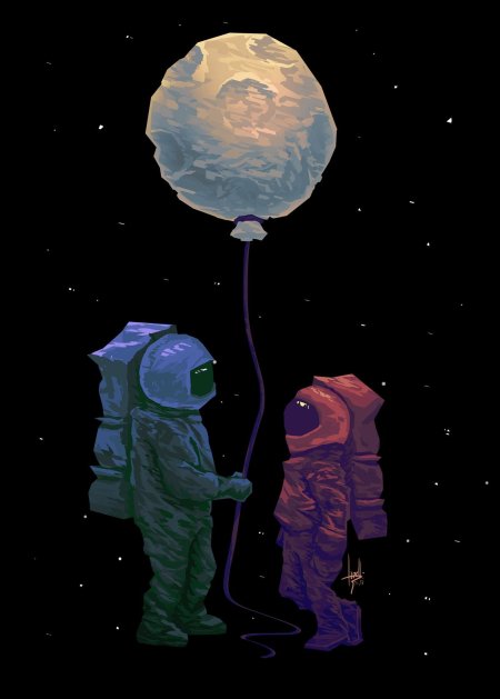 Космонавт в космосе