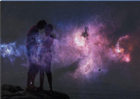 Мужчина и женщина космос