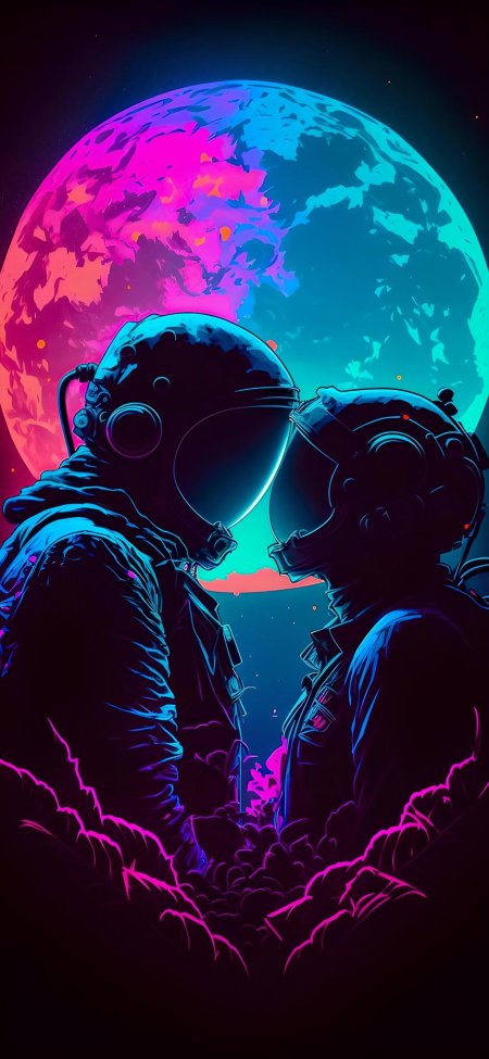 Картины с космосом неоновые