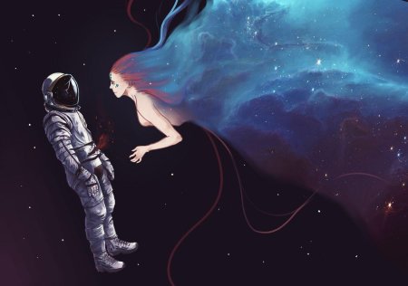 Девушка в космосе арт