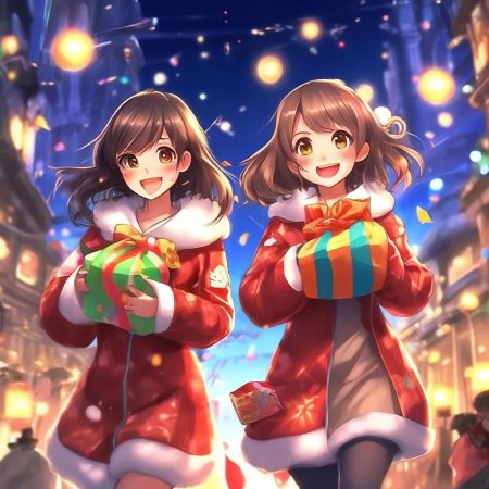 Аниме девочка новый год