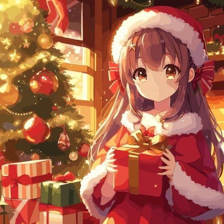 Новогодние рисунки аниме