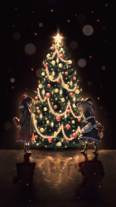 Новогодние аниме арты