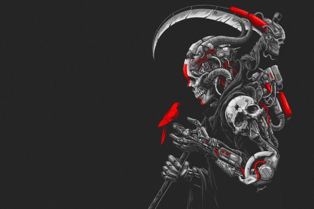 Сайберпанк самурай демон