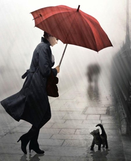 Девушки с зонтами