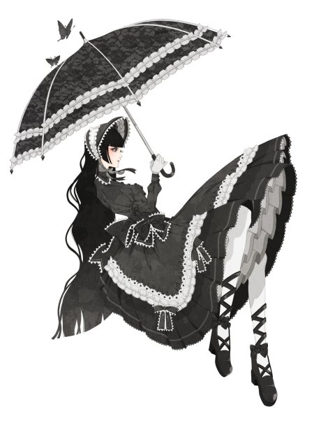 Аниме девушка с зонтом