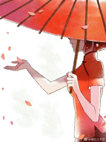 Аниме девушка с зонтом