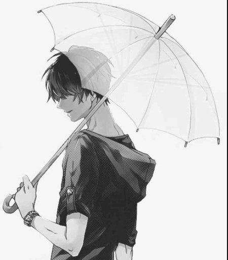 Аниме парень черно белый