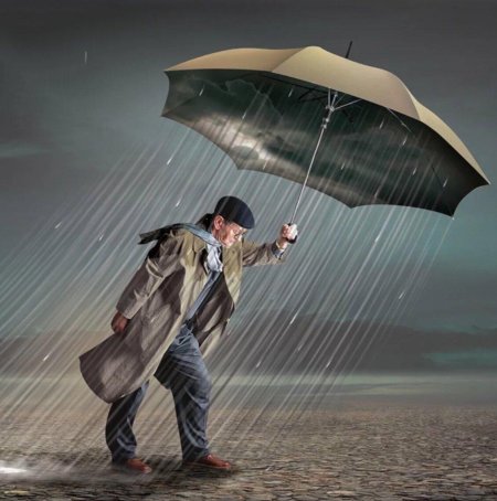 Мужчина с зонтом