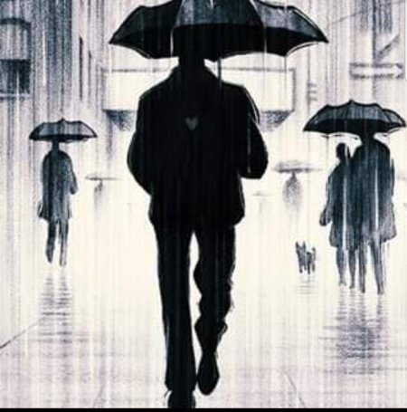 Люди под дождем