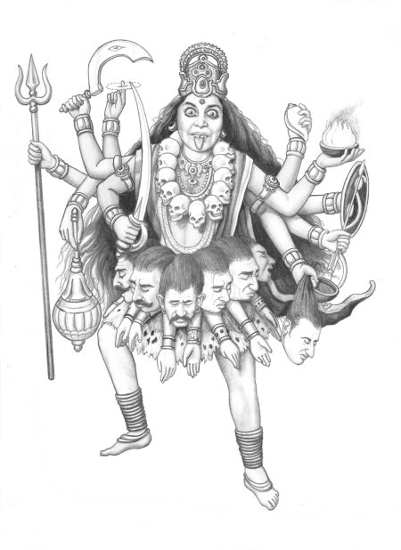 Богиня кали рисунок