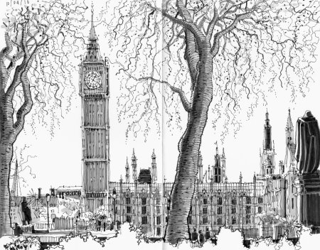 Вестминстерский дворец лондон черно белый