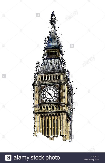 Часовая башня биг бен рисунок