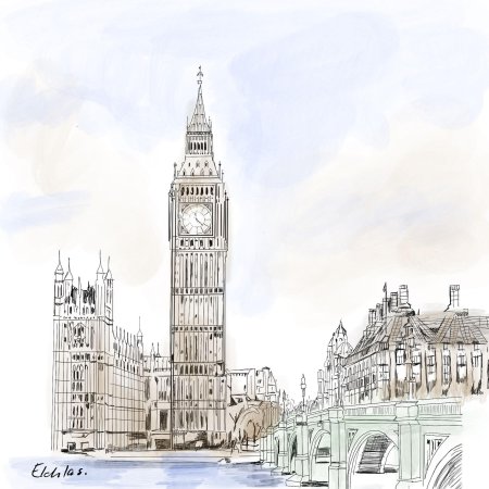 Англия биг бен скетч