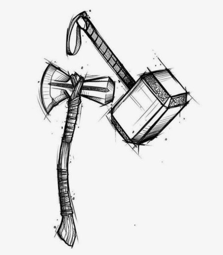 Молот тора эскиз тату