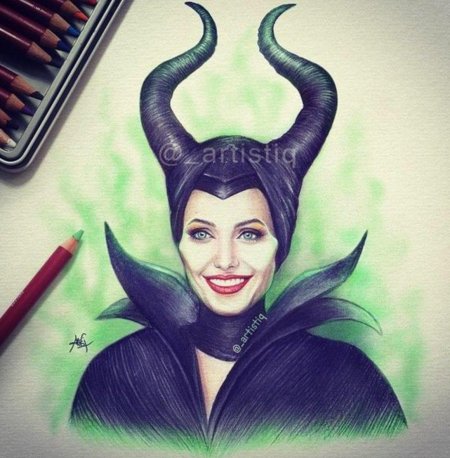 Анджелина джоли малефисента рисунки