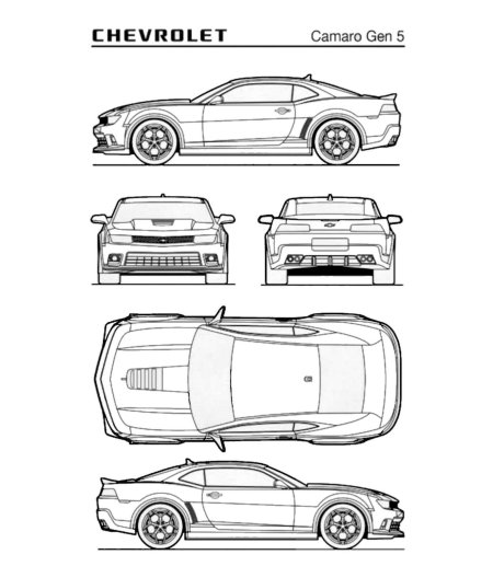 Chevrolet camaro zl чертёж