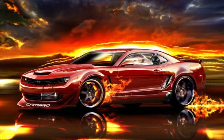 Огненный шевроле камаро