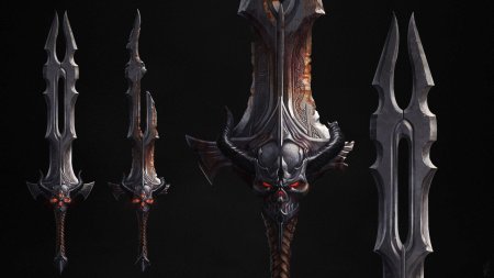 Тяжелый двуручный меч фэнтези