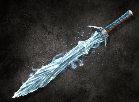 Двуручный ледяной меч арт