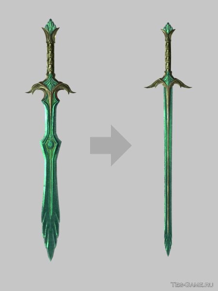 Стеклянный двуручный меч скайрим