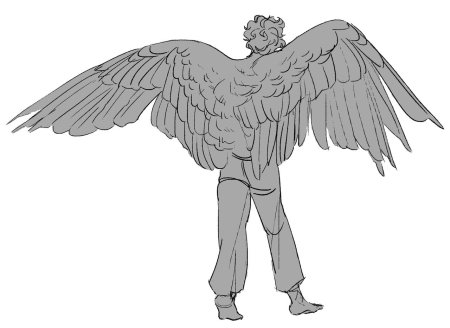 Человек с крыльями рисунок