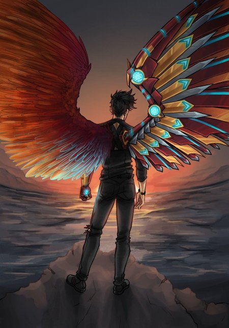 Человек с крыльями арт