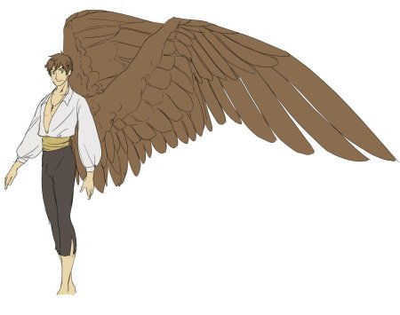 Аниме парень с крыльями