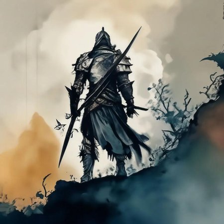 Средневековый воин арт