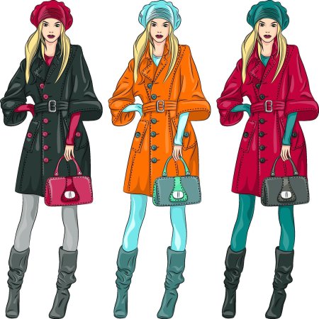 Эскизы коллекций зимней одежды