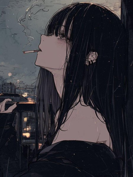 Аниме девушки темные