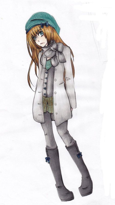 Анимешные девушки в зимней одежде