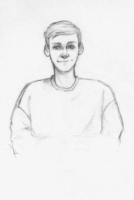 Парень рисунок карандашом