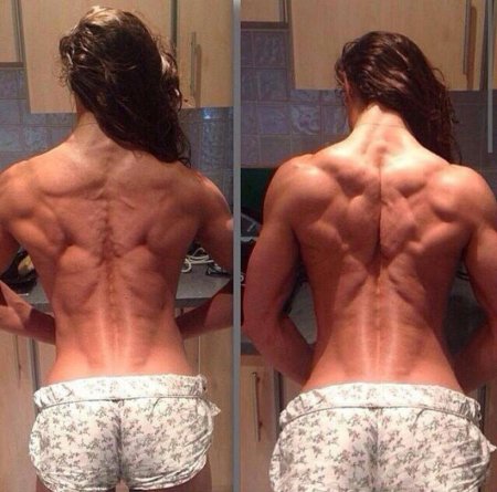 Накаченная женская спина