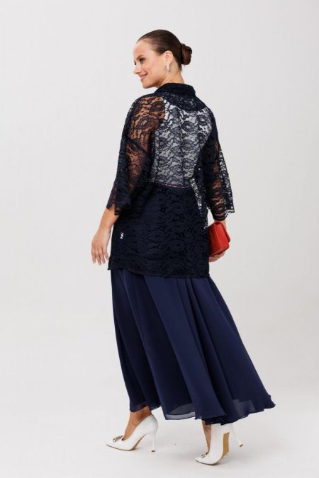 Платье с накидкой для полных