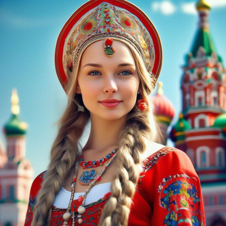 Русская красавица в кокошнике