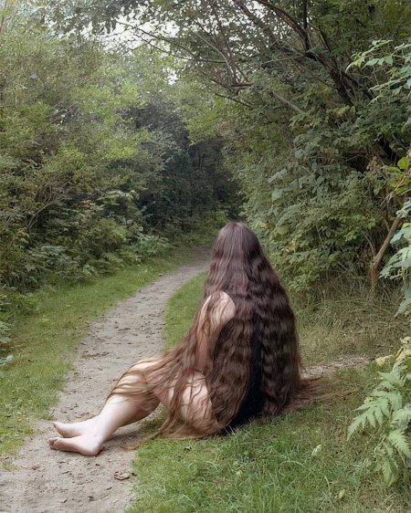 Длинные густые волосы ню