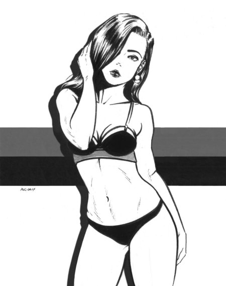 Девушка арт чб