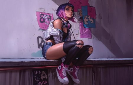 Девушка киберпанк