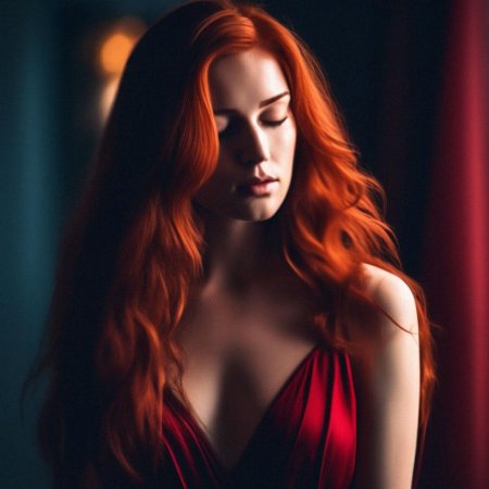 Рыжая девушка в белье