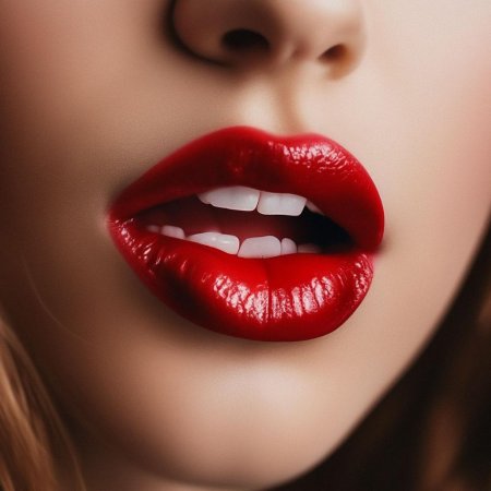 Красивые губы с помадой