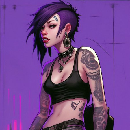 Девушка неформалка арт