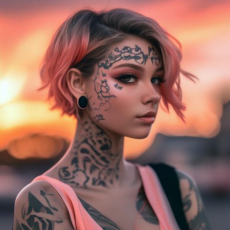 Тату на лице