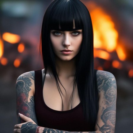 Девушка с черными волосами