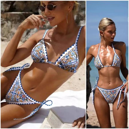 Раздельный купальник с высокой посадкой бикини