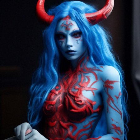 Демон с рогами