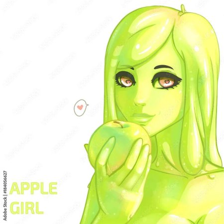 Зеленый СЛИЗЕНЬ девушка