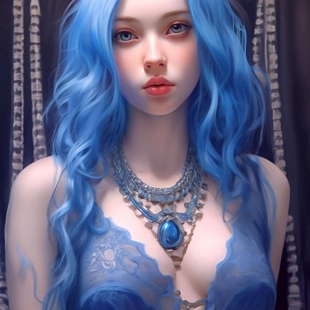 Девушка с голубыми волосами