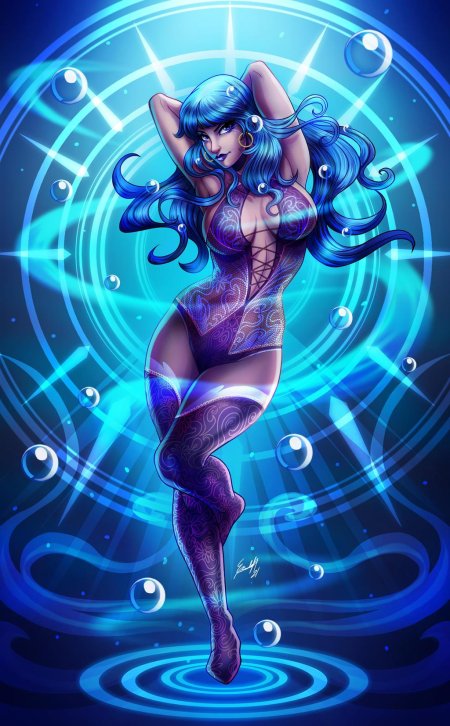 Синяя аватарка с девушкой