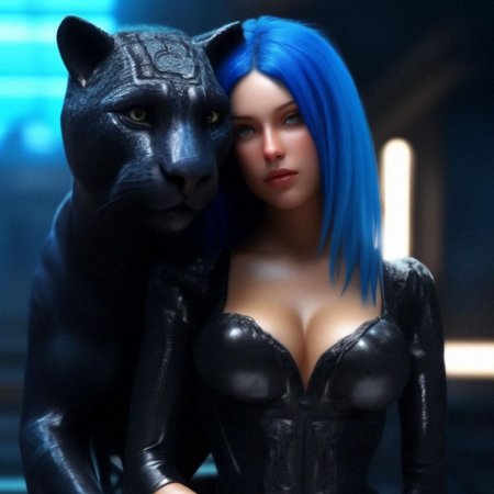 Черная пантера с голубыми глазами